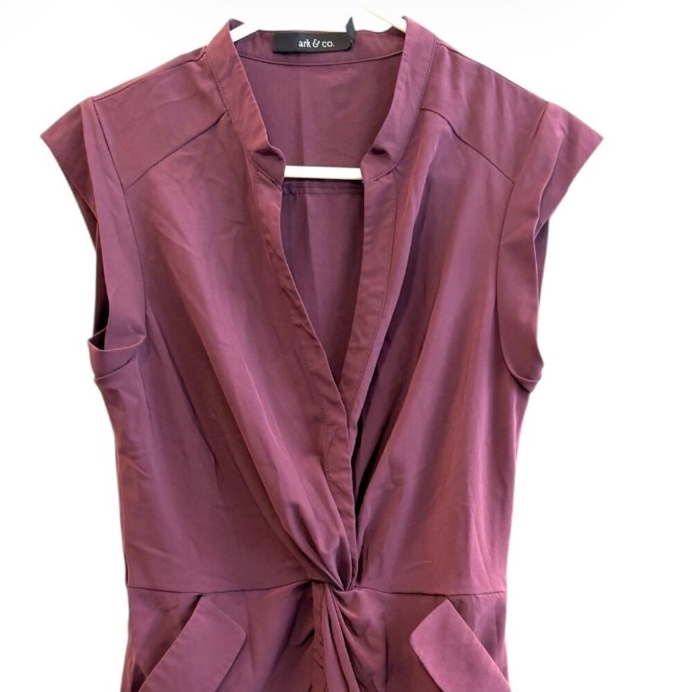 Ark & Co Draped Purple V-Neck Dress - Picture 3 of 12